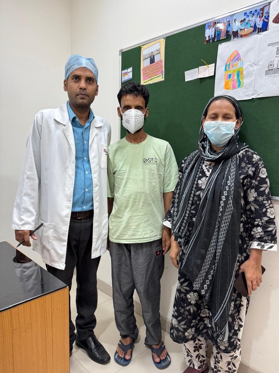 Doctor with a patient and family